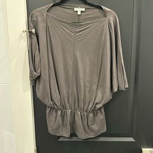 Elastic waist gray blouse
